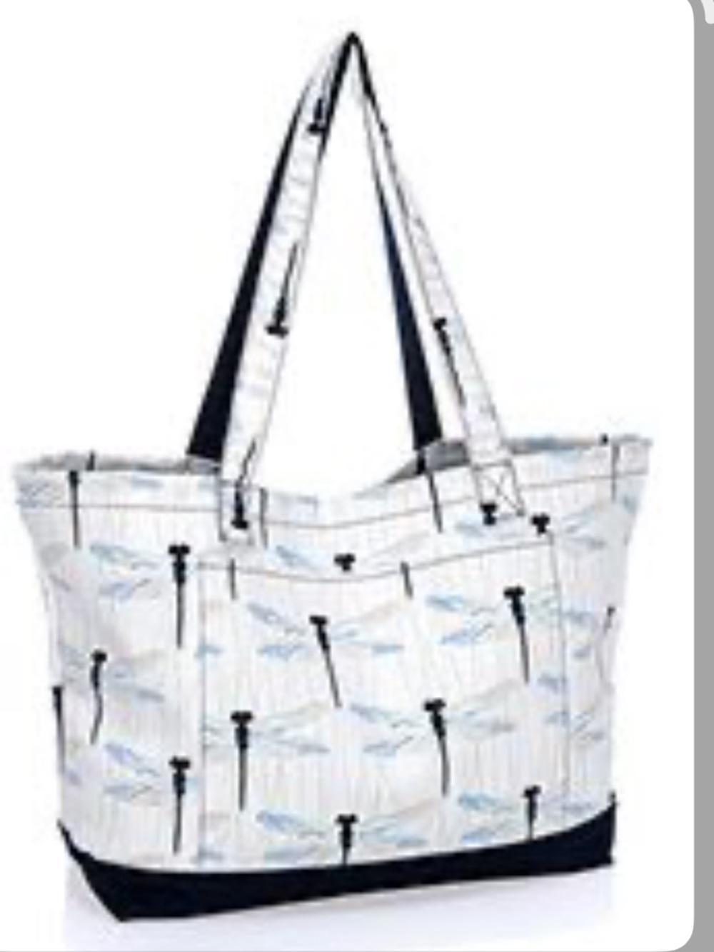 Thirty-One Gifts Beach-Ready Canvas Tote Bag "Dragonfly Daze"